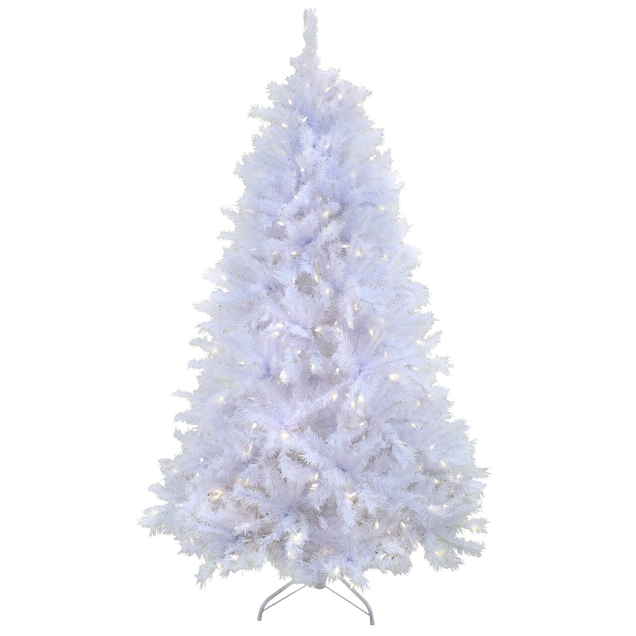 6.5ft. Pre-Lit White Artificial Christmas Tree, Dual Color® LED Lights